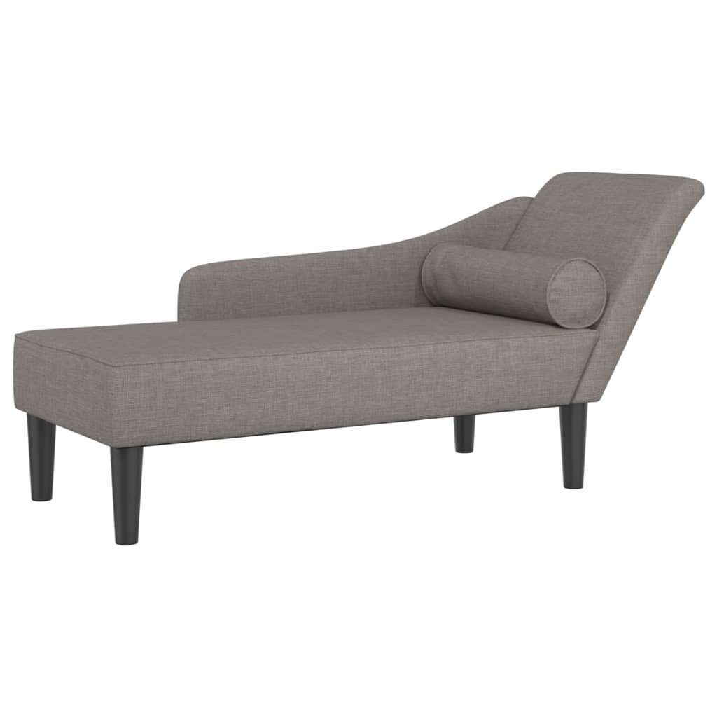vidaXL Chaise Longue con Cuscini Tortora in Tessuto