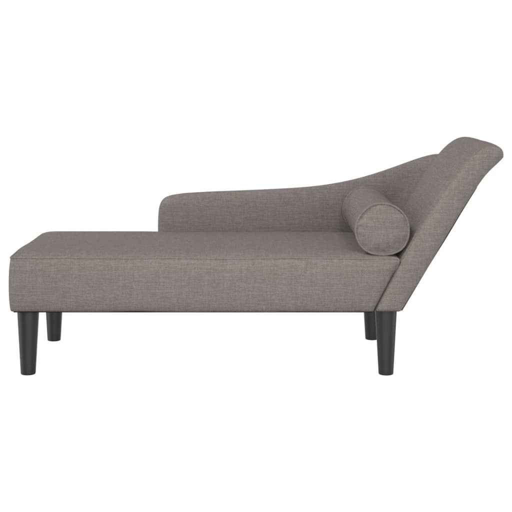 vidaXL Chaise Longue con Cuscini Tortora in Tessuto