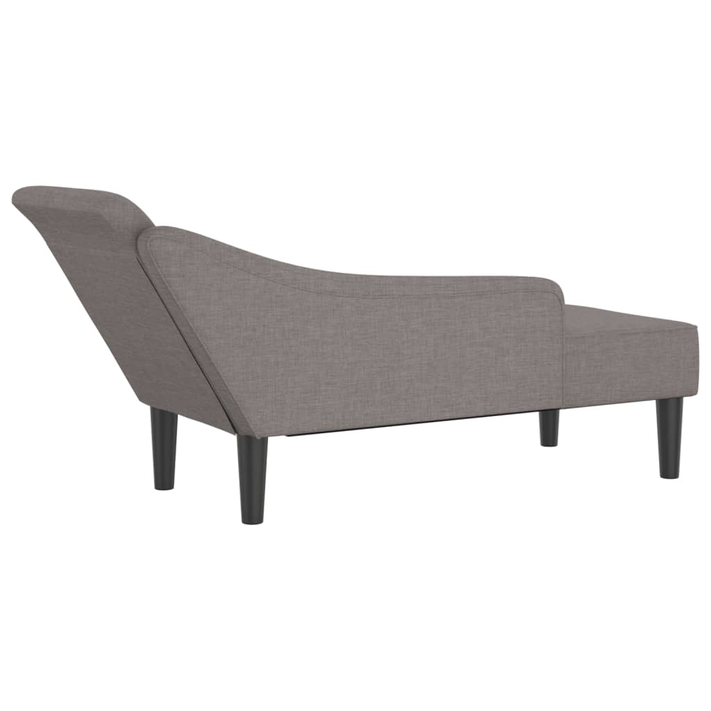 vidaXL Chaise Longue con Cuscini Tortora in Tessuto