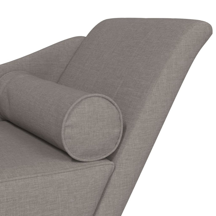 vidaXL Chaise Longue con Cuscini Tortora in Tessuto