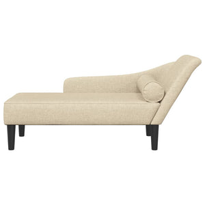 Chaise Longue con Cuscini Crema in Tessuto 4007602