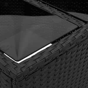 vidaXL Set Divani da Giardino 2 pz con Cuscini Nero Polyrattan e Vetro