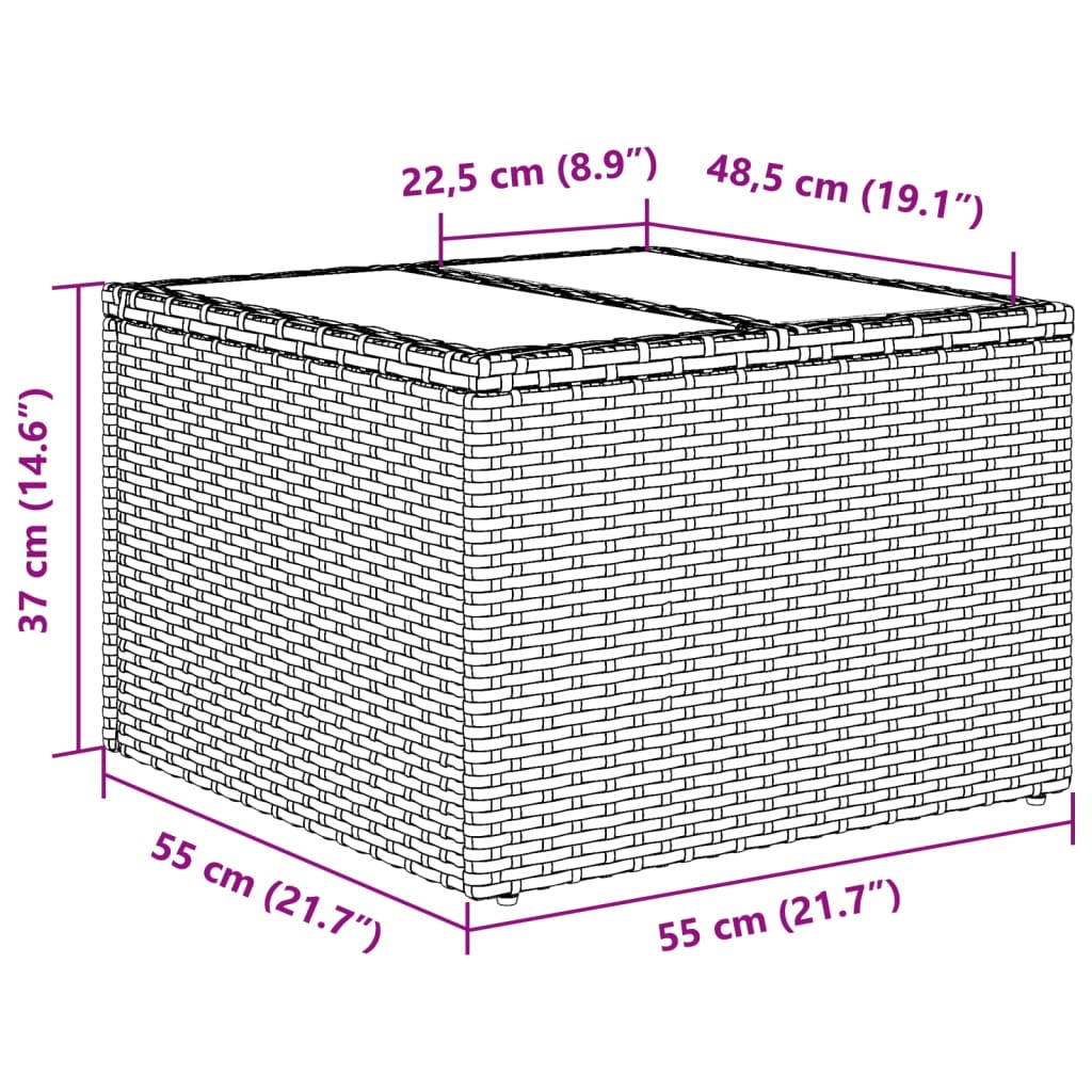 vidaXL Set Divani da Giardino 2 pz con Cuscini Nero Polyrattan e Vetro