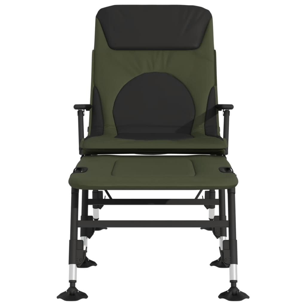 Lettino da Pesca Gambe Anti Fango Regolabili Pieghevole Verde 4006420