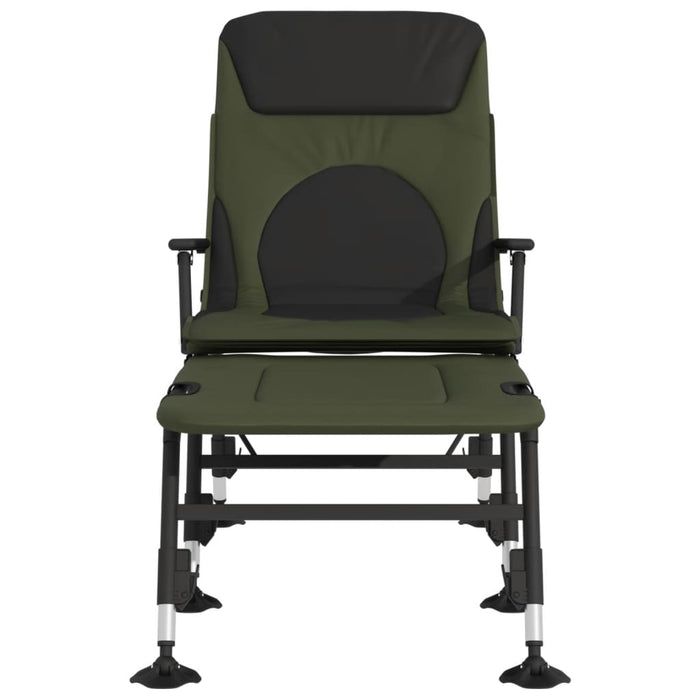 Lettino da Pesca Gambe Anti Fango Regolabili Pieghevole Verde 4006420