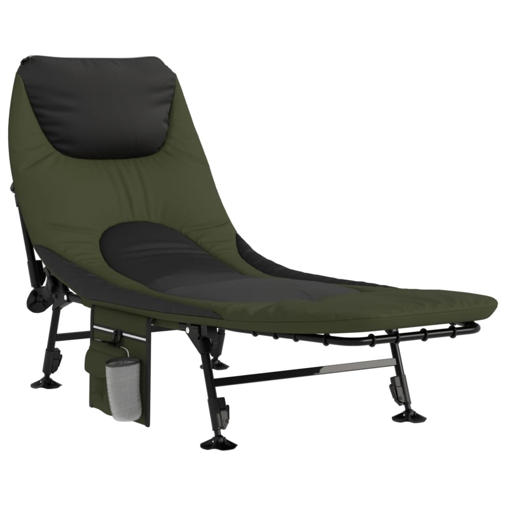 Letto da Pesca Gambe Anti Fango Regolabili Pieghevole Verde 4006422