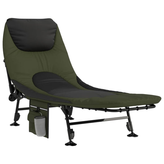 Letto da Pesca Gambe Anti Fango Regolabili Pieghevole Verde 4006422