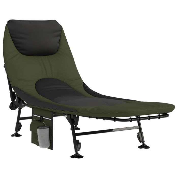 Letto da Pesca Gambe Anti Fango Regolabili Pieghevole Verde 4006422