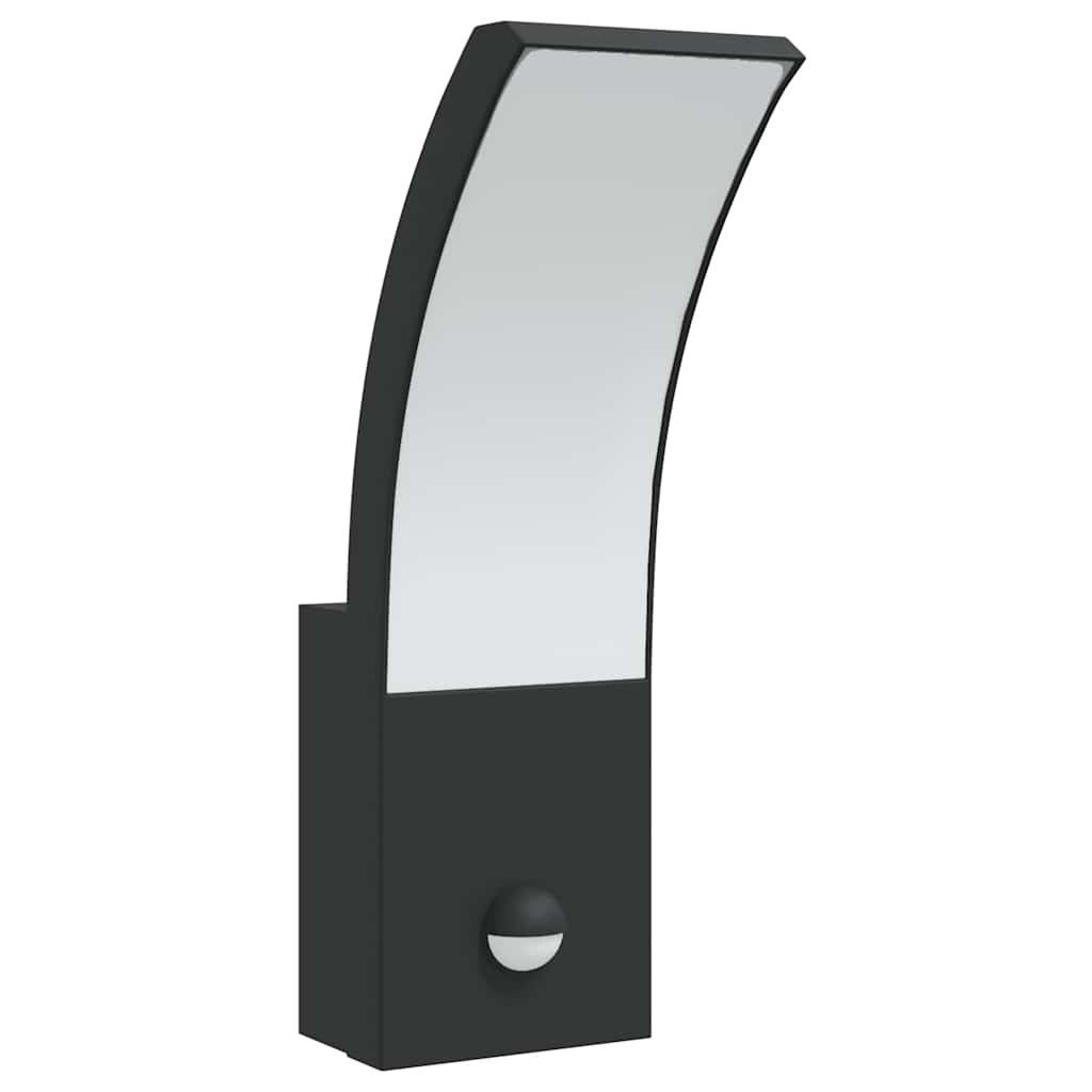 Applique con LED e Sensore 2 pz Nere in Alluminio Pressofuso 4006263