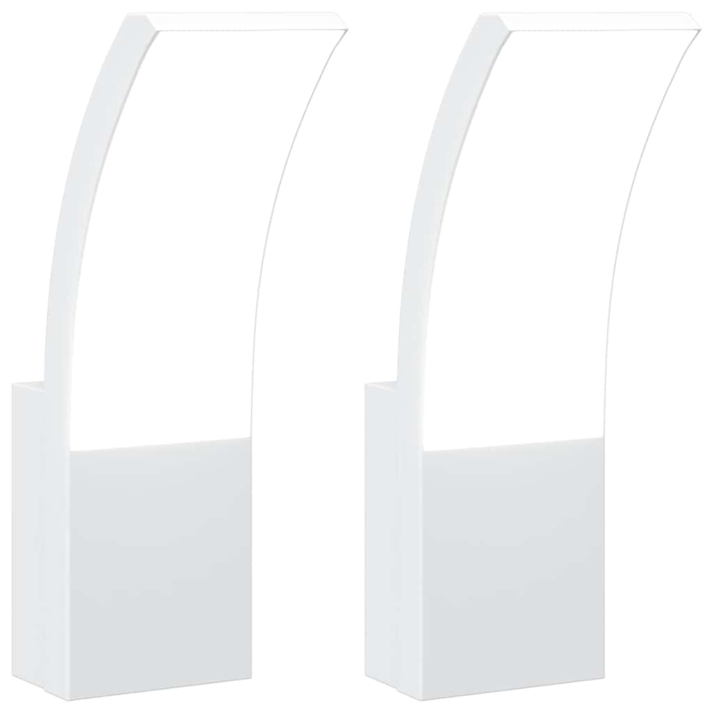 vidaXL Applique per Esterni con LED 2 pz Bianche Alluminio Pressofuso