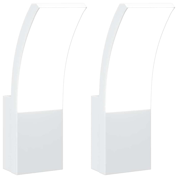 vidaXL Applique per Esterni con LED 2 pz Bianche Alluminio Pressofuso