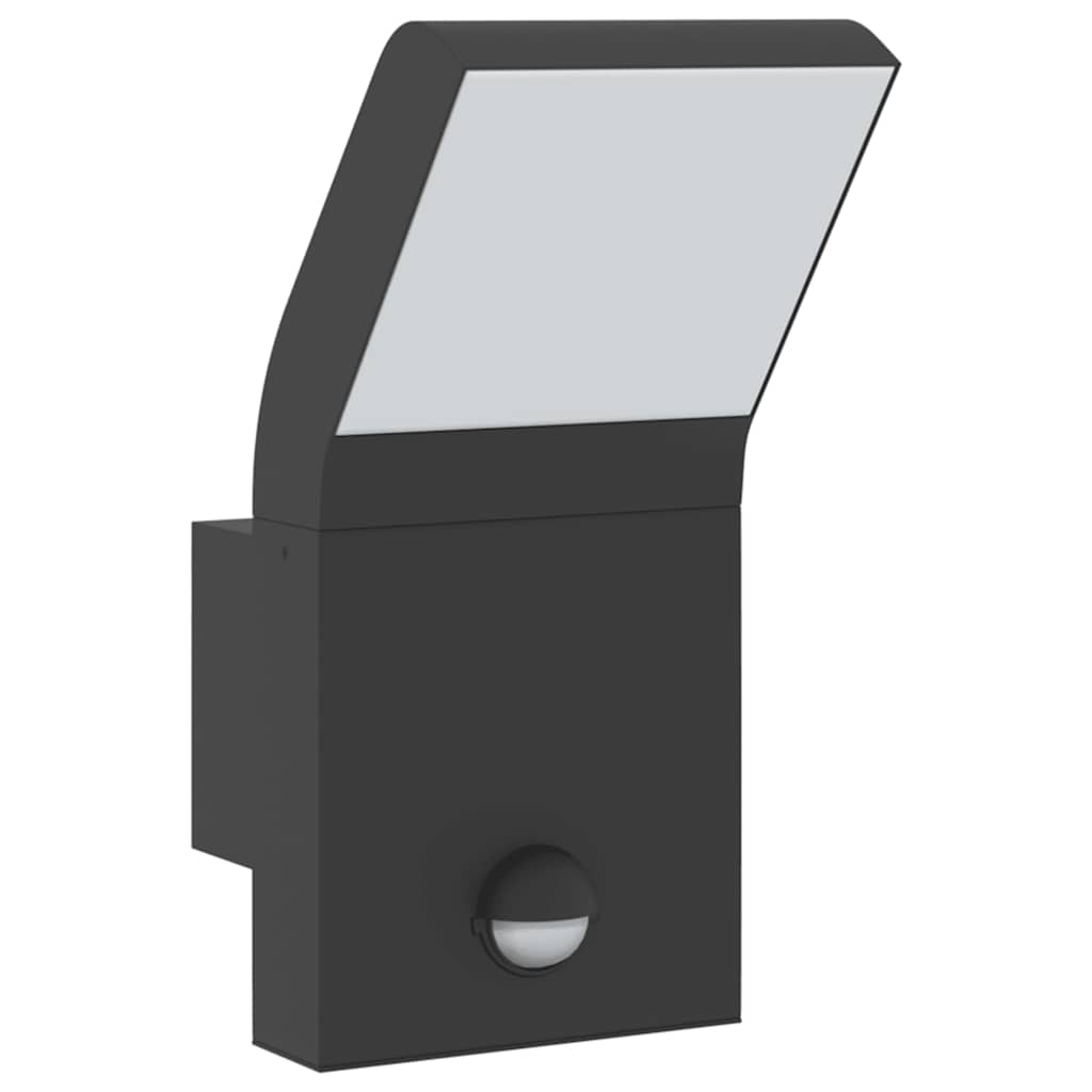 Set di 2 applique LED da esterno con sensore di movimento 10 x 15 x 22 cm alluminio nero 02_0056586