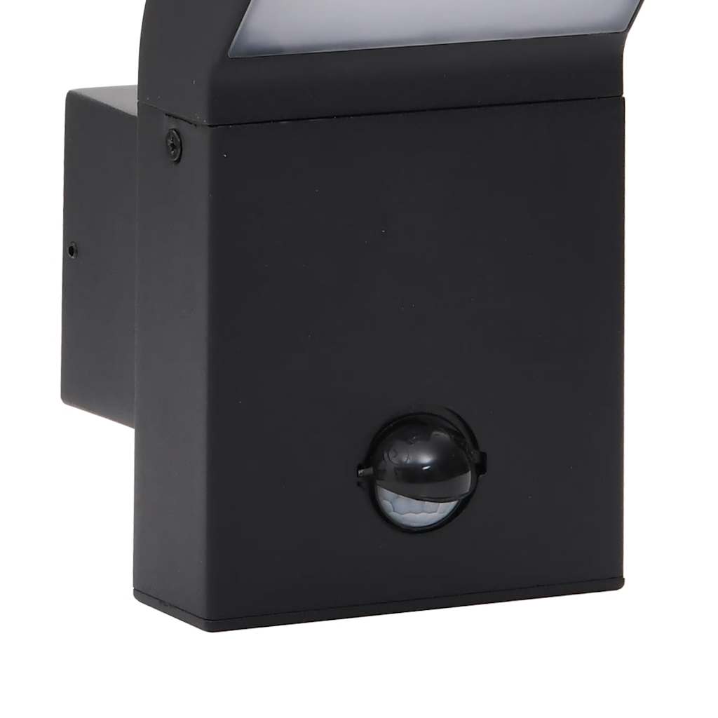 Set di 2 applique LED da esterno con sensore di movimento 10 x 15 x 22 cm alluminio nero 02_0056586