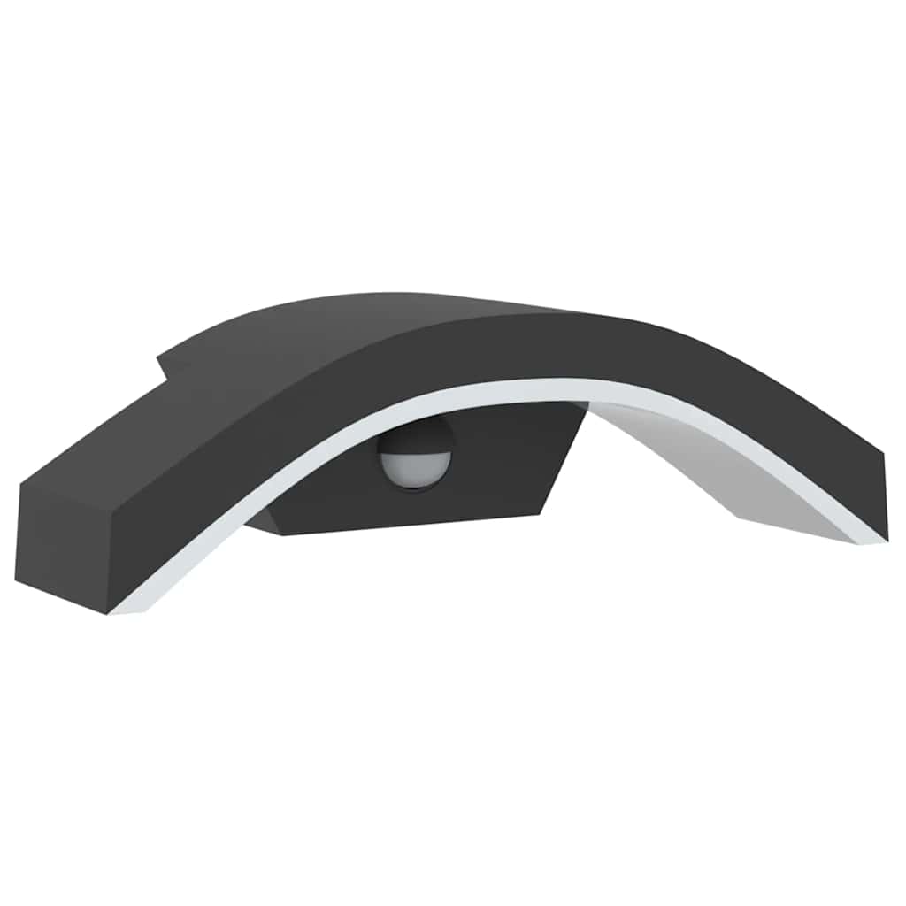 vidaXL Applique con LED e Sensore 2 pz Nere in Alluminio Pressofuso