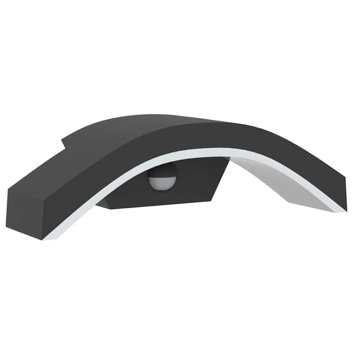 vidaXL Applique con LED e Sensore 2 pz Nere in Alluminio Pressofuso