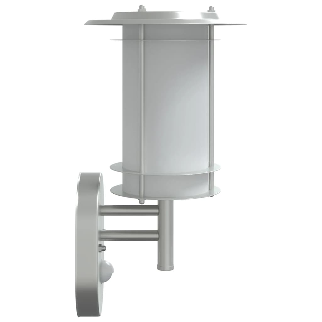 Applique per Esterno con Sensore 2 pz Argento in Acciaio Inox 4006287