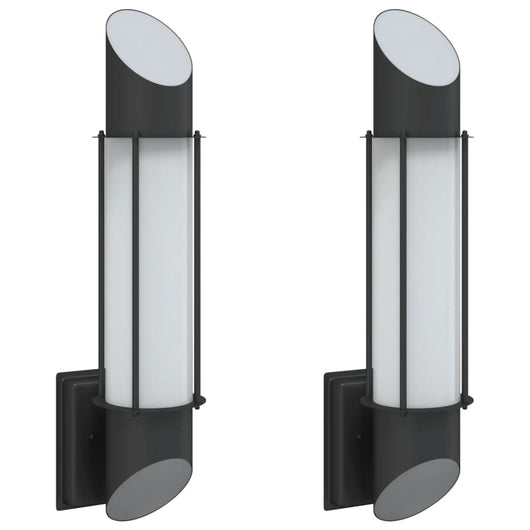 Applique da Esterno 2 pz Nere in Acciaio Inossidabile 4006295