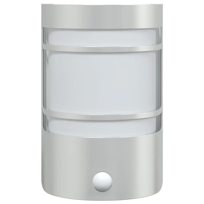 Applique per Esterno con Sensore 2 pz Argento in Acciaio Inox 4006297