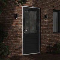 vidaXL Applique con Sensore 2 pz Nere in Alluminio Pressofuso