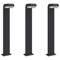 vidaXL Lampade da Terra per Esterni 3pz Nere 80cm Alluminio Pressofuso