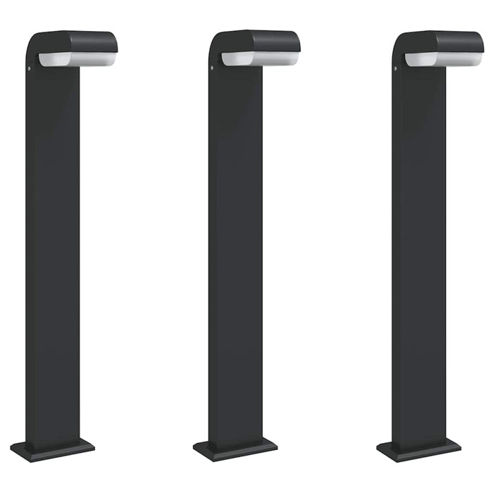 vidaXL Lampade da Terra per Esterni 3pz Nere 80cm Alluminio Pressofuso