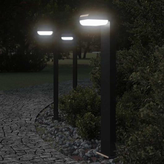 vidaXL Lampade da Terra per Esterni 3pz Nere 80cm Alluminio Pressofuso