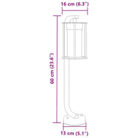 Lampada da Terra per Esterni Nera 60 cm in Acciaio Inox 4006345