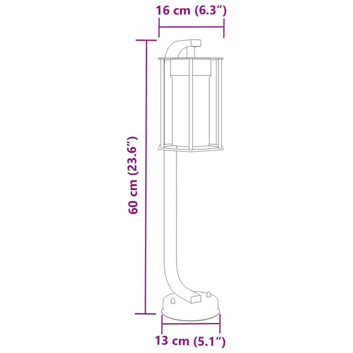 Lampada da Terra per Esterni Nera 60 cm in Acciaio Inox 4006345