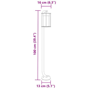 Lampada da Terra per Esterni Argento 100 cm in Acciaio Inox