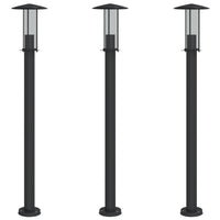 Lampade da terra per esterno 3 pz 100 cm acciaio inox nero 02_0042545