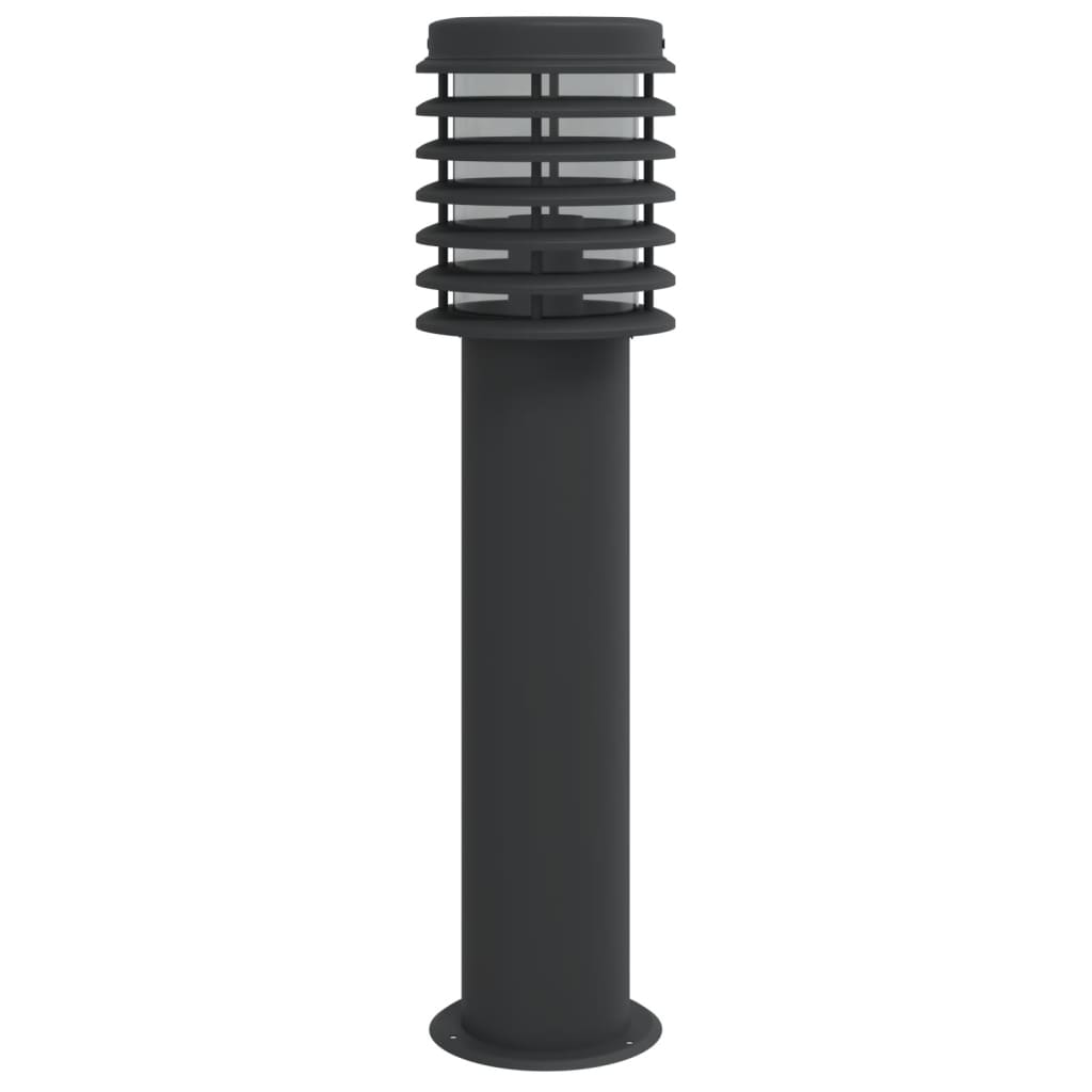vidaXL Lampada da Terra per Esterni Nera 60 cm in Acciaio Inox