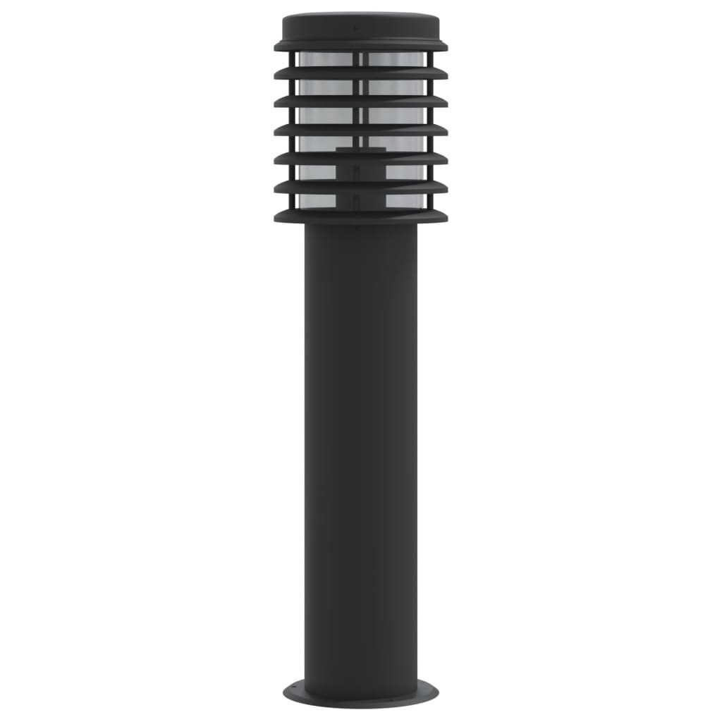 vidaXL Lampada da Terra per Esterni Nera 60 cm in Acciaio Inox