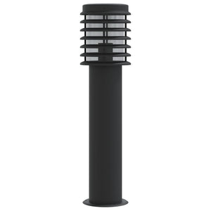 vidaXL Lampada da Terra per Esterni Nera 60 cm in Acciaio Inox