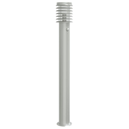 Lampada da terra per esterni con sensore argento in acciaio inox Silver 02_0042525
