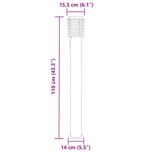 Lampada da Terra per Esterni Presa Argento 110 cm in Acciaio 4006375