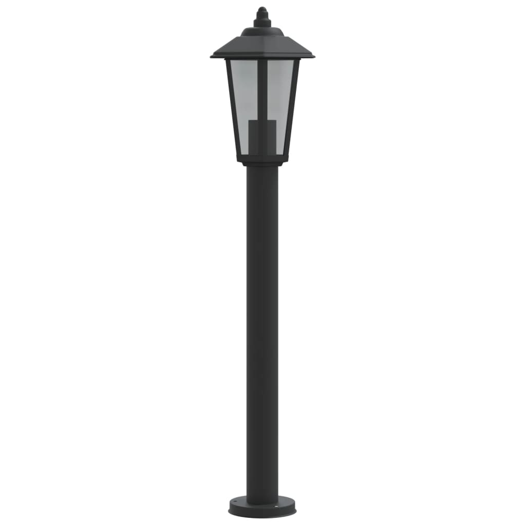 Lampade da Terra per Esterni 3 pz Nere 80 cm in Acciaio Inox