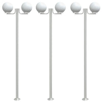 Lampade da Terra per Esterni 3pz Argento 215cm in Acciaio Inox 4006389