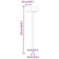 Lampade da Terra per Esterni 2pz Argento 215cm in Acciaio Inox 4006390