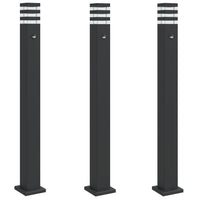 Lampade da terra per esterno con sensore 3 pz 110 cm alluminio nero 02_0042564