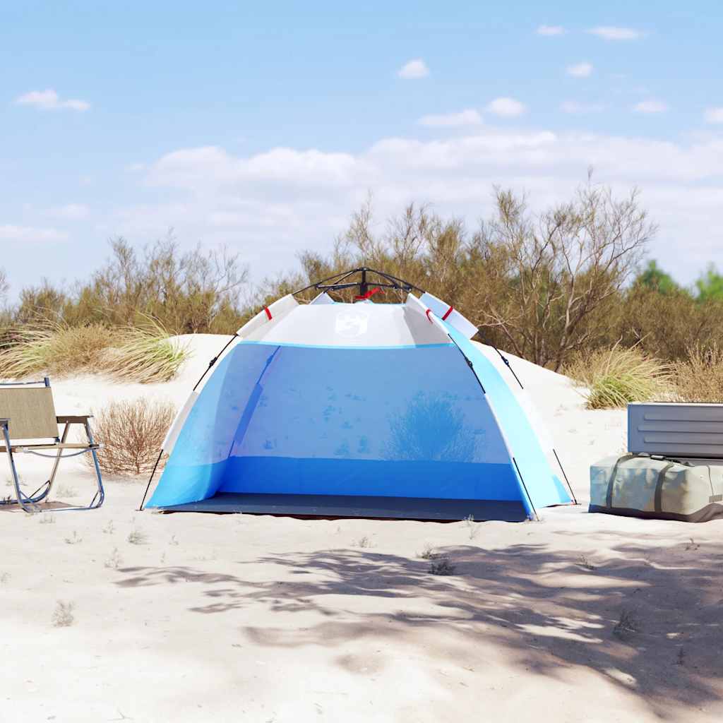 vidaXL Tenda da Spiaggia 2Persone Azzurro Rilascio Rapido Impermeabile