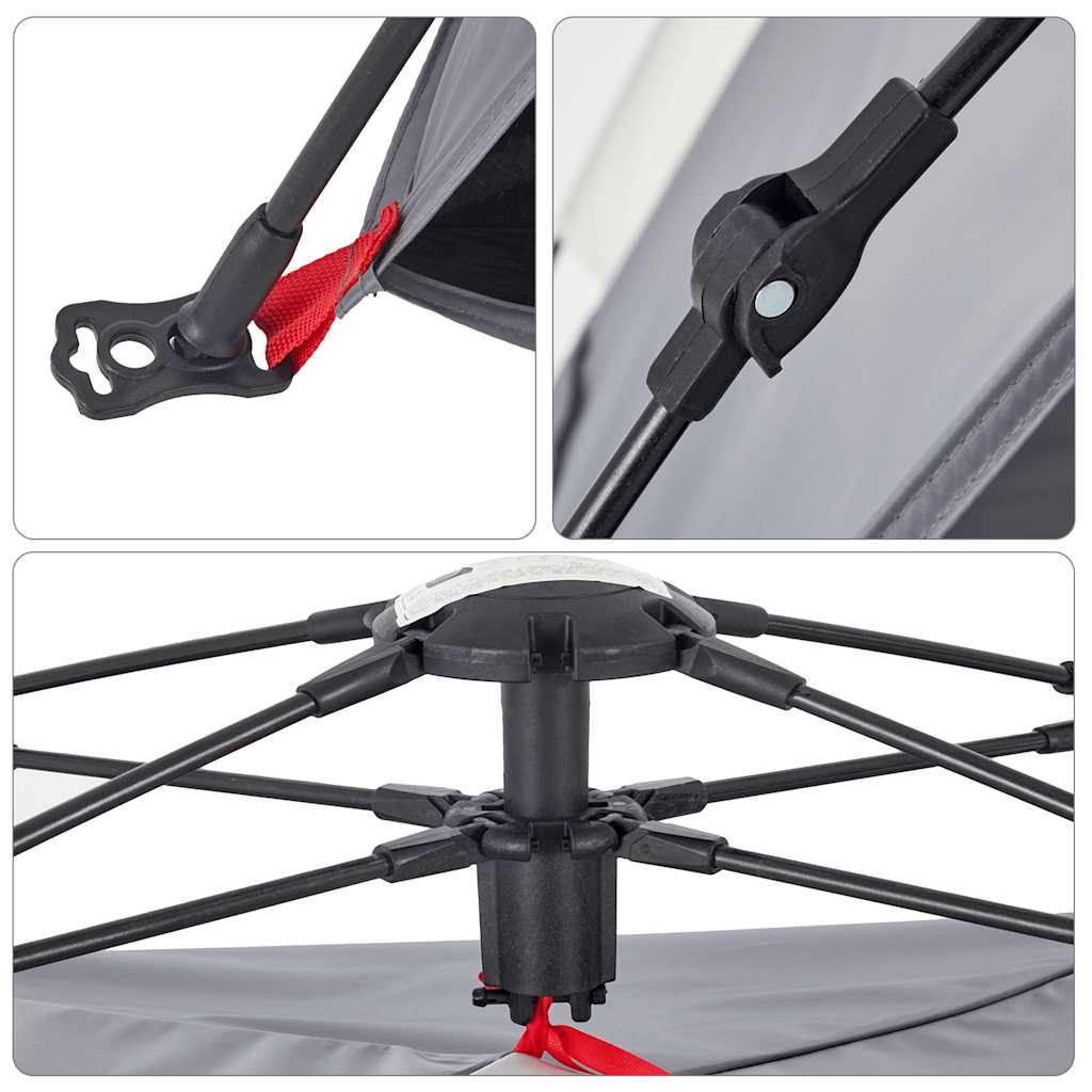 Tenda da Spiaggia 2 Persone Grigio Rilascio Rapido Impermeabile