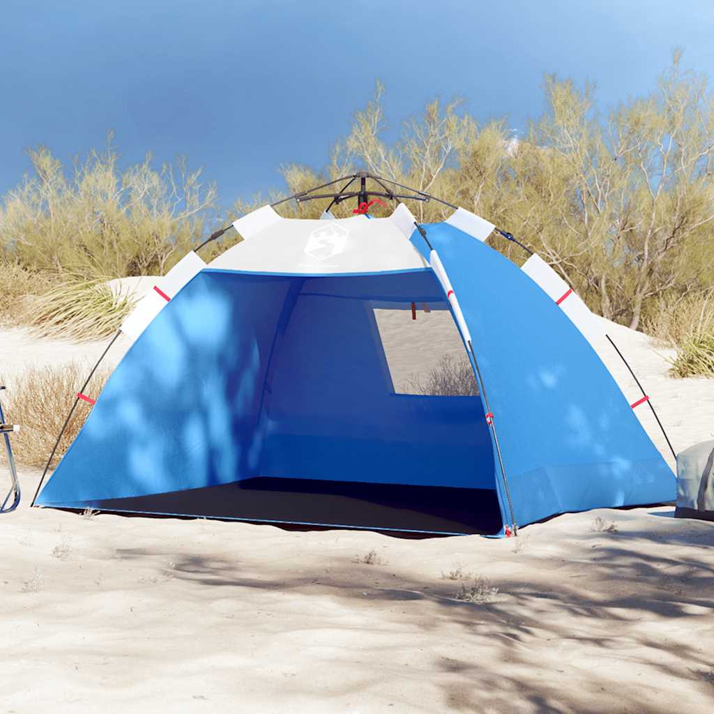 Tenda da Spiaggia 2Persone Azzurro Rilascio Rapido Impermeabile 4005296