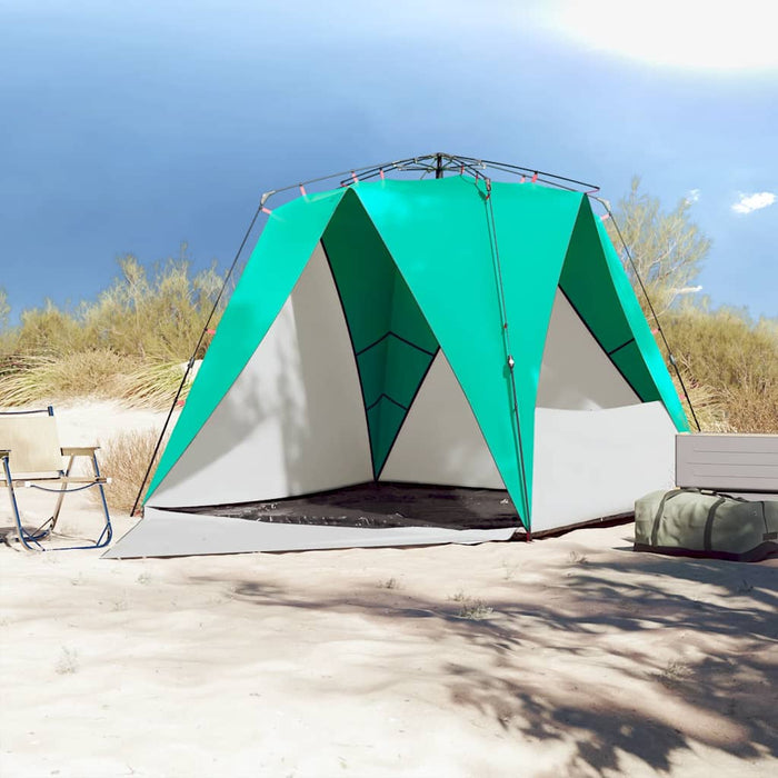Tenda da Spiaggia 4 Persone Verde Rilascio Rapido Impermeabile 4005306