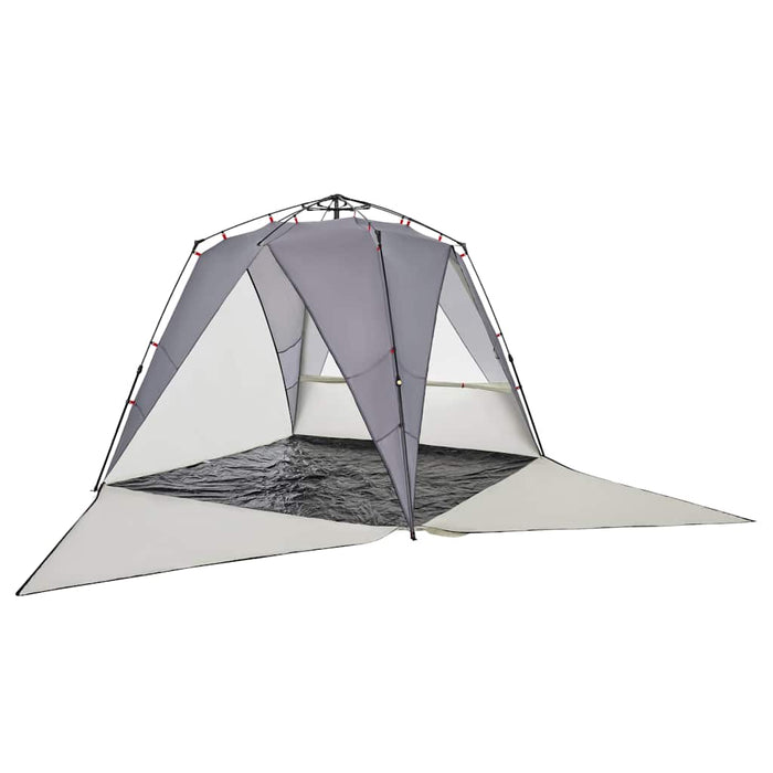 Tenda da Spiaggia 4 Persone Grigio Rilascio Rapido Impermeabile 4005307