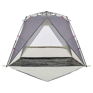 Tenda da Spiaggia 4 Persone Grigio Rilascio Rapido Impermeabile 4005307