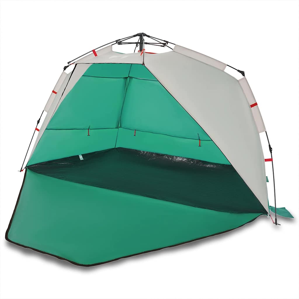 Tenda da Spiaggia 3 Persone Verde Rilascio Rapido Impermeabile