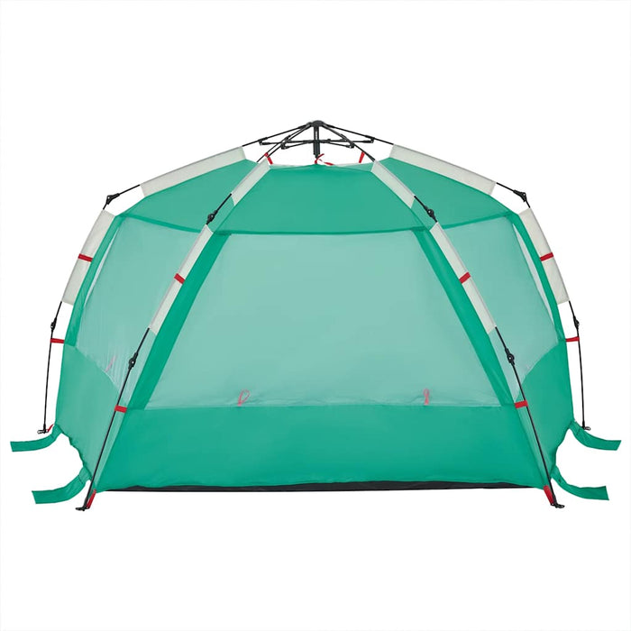 Tenda da Spiaggia 3 Persone Verde Rilascio Rapido Impermeabile