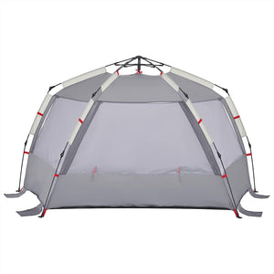 Tenda da Spiaggia 3 Persone Grigio Rilascio Rapido Impermeabile 4005313