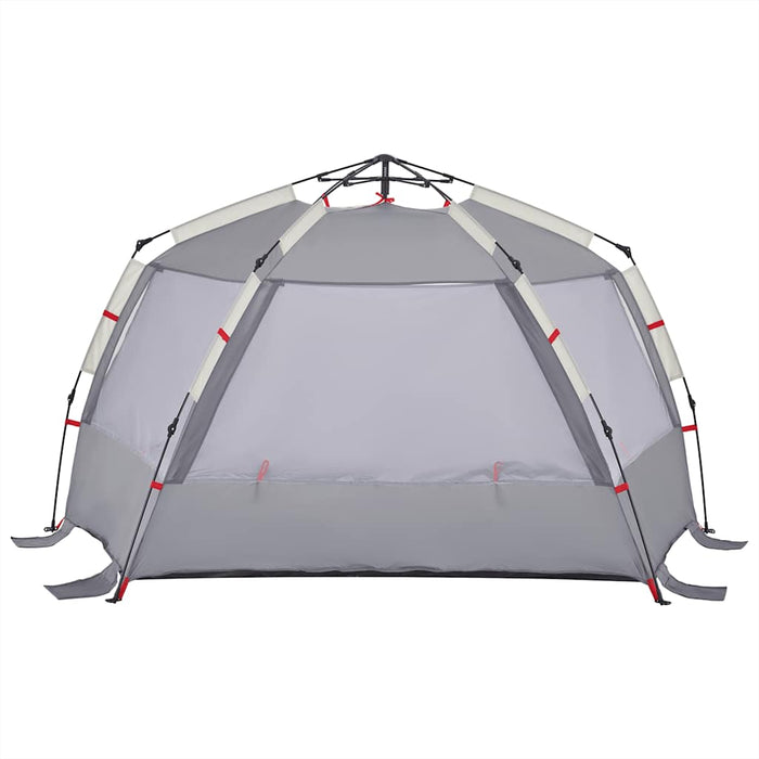 Tenda da Spiaggia 3 Persone Grigio Rilascio Rapido Impermeabile 4005313