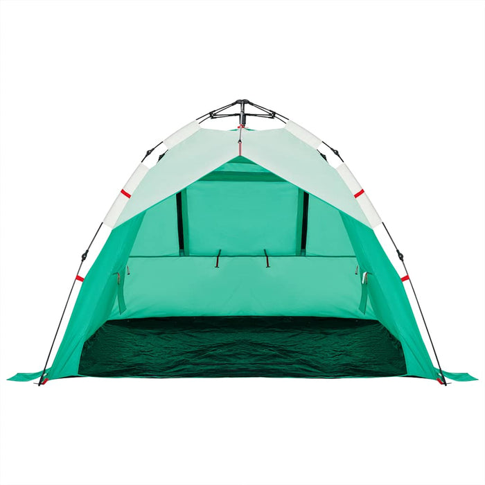 Tenda da Spiaggia 3 Persone Verde Rilascio Rapido Impermeabile